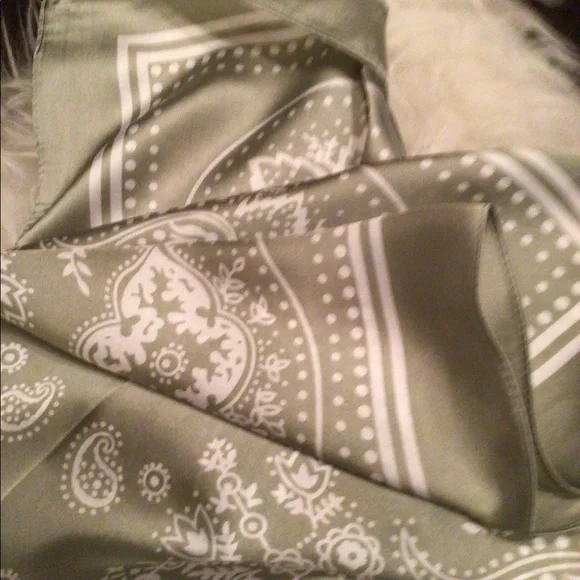 1 left! Olive and Pique sage silky scarf - Picture 3 of 6